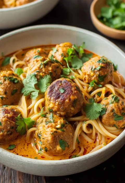 Thai Chicken Meatballs Coconut Curry