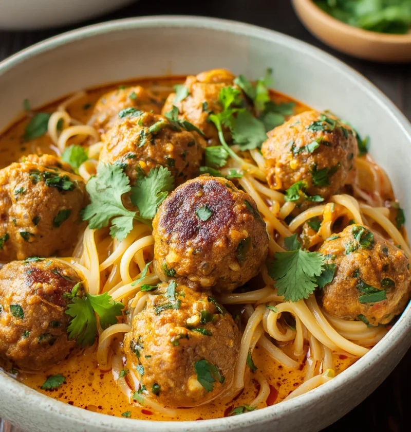 Thai Chicken Meatballs Coconut Curry