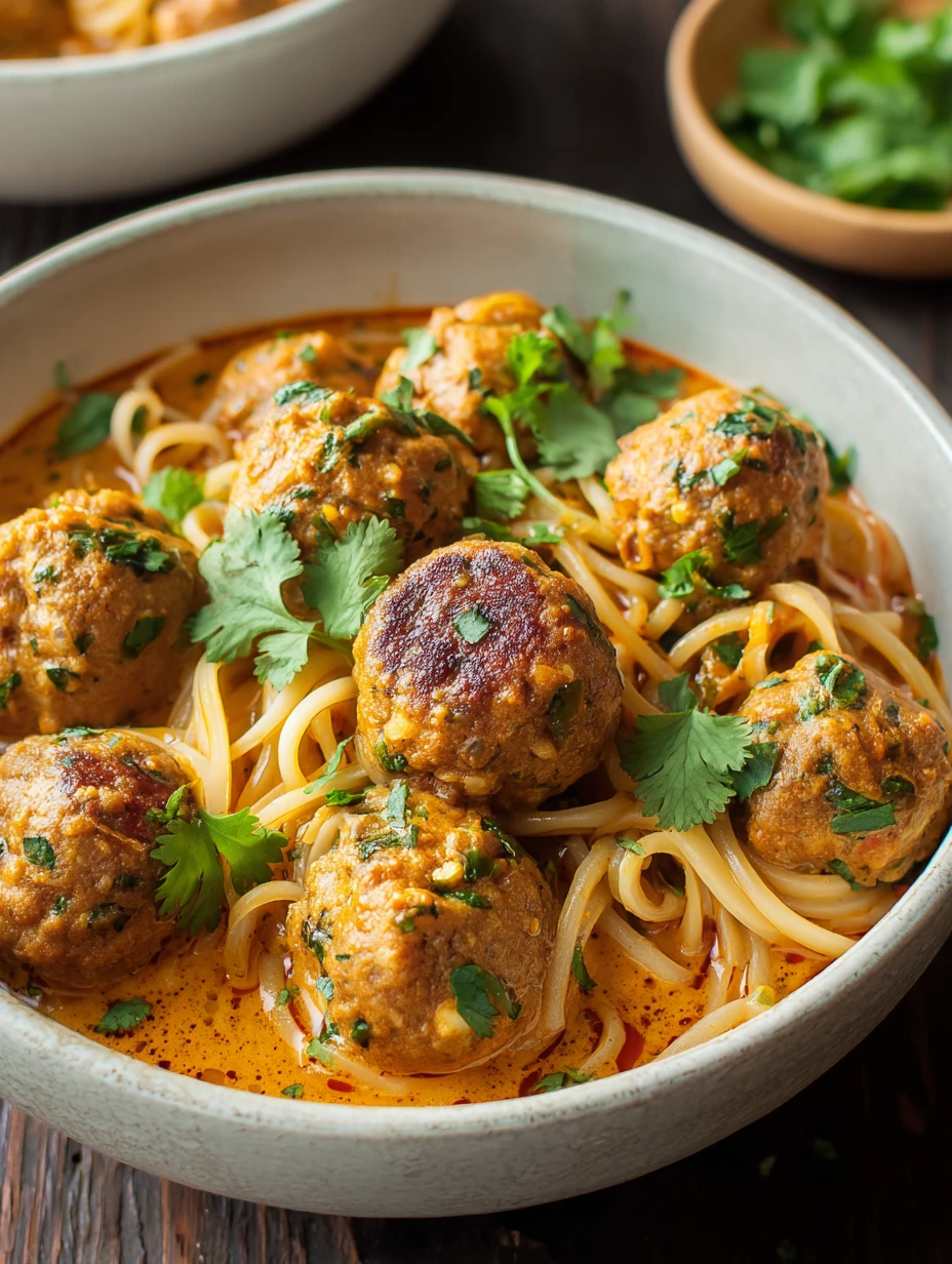 Thai Chicken Meatballs in Coconut Curry