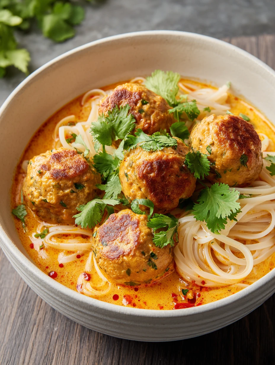 Thai Chicken Meatballs Coconut Curry