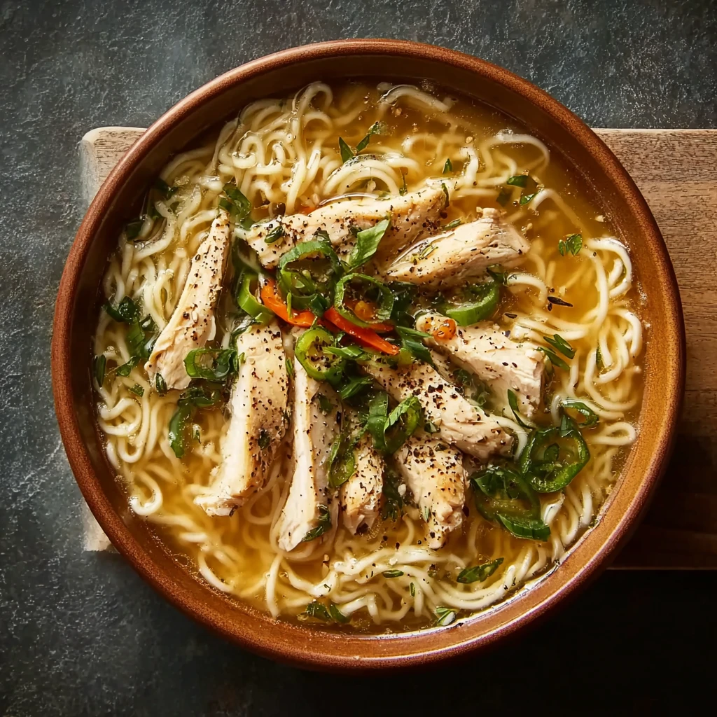 Aromatic Ginger Garlic Chicken Noodle Soup Comforting Bowl
