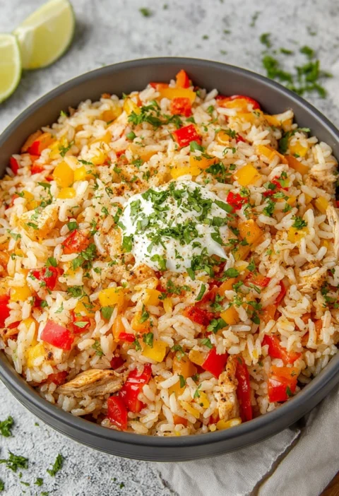 Cheesy Chicken Taco Rice