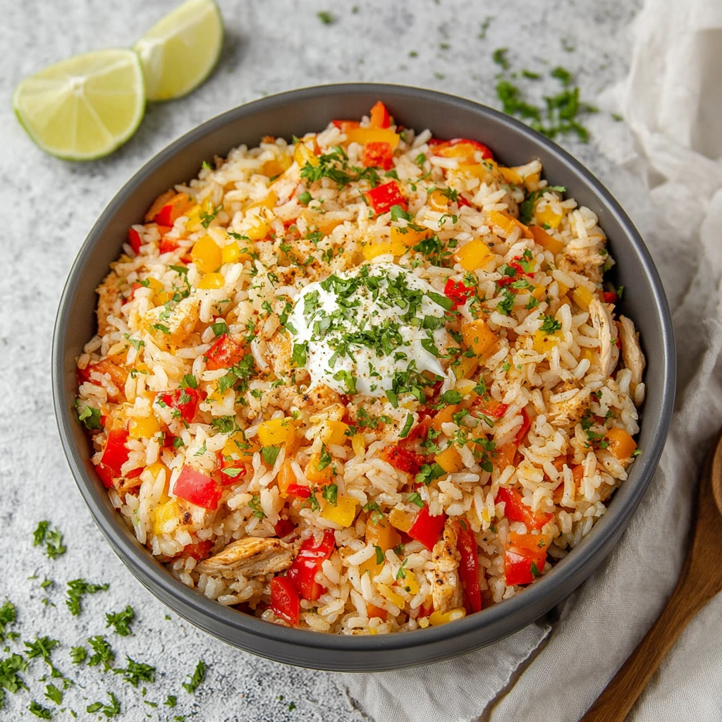 Cheesy Chicken Taco Rice