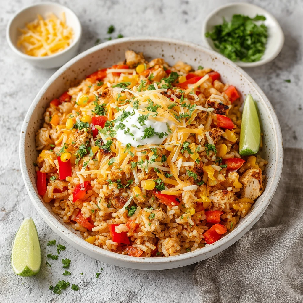 Cheesy Chicken Taco Rice