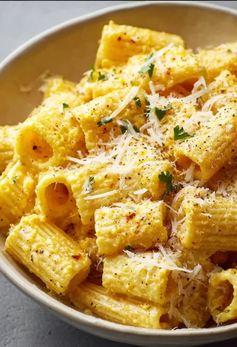 Creamy Cottage Cheese Rigatoni Highprotein Pasta Bake