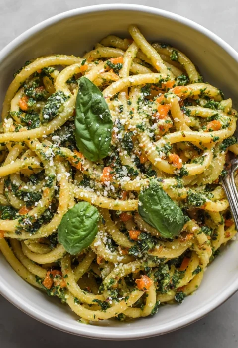 Creamy One Pot Pesto Pasta
