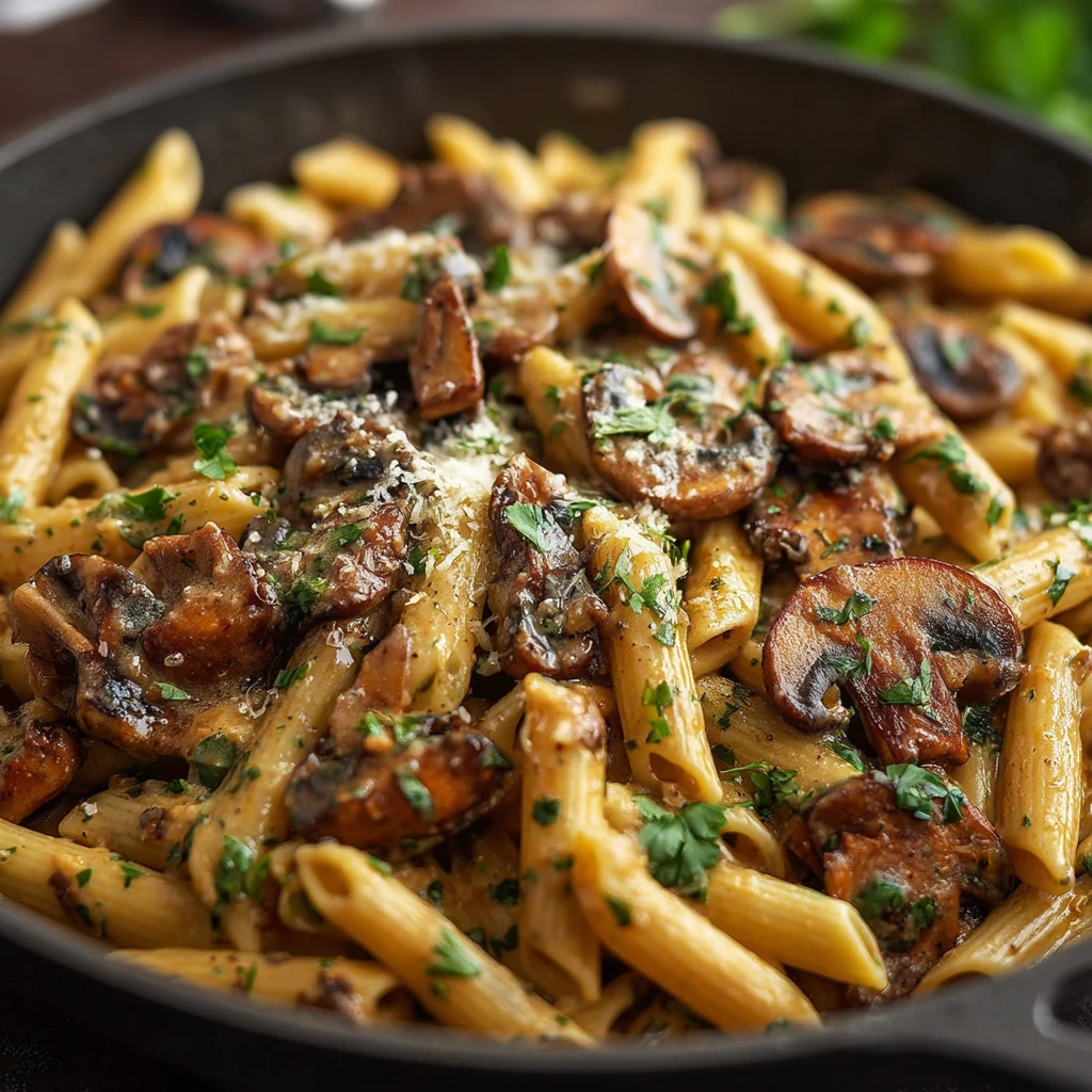 Creamy Tuscan Mushroom Pasta Skillet – One Pan Comfort Dinner