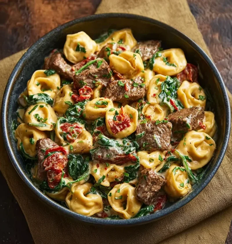 Creamy Tuscan Spinach Steak Bites Tortellini Cozy Italianinspired