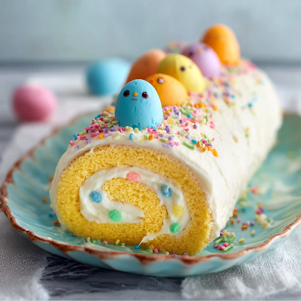 Delicious Easter Cake Roll Fun with Creamy Whipped Surprise