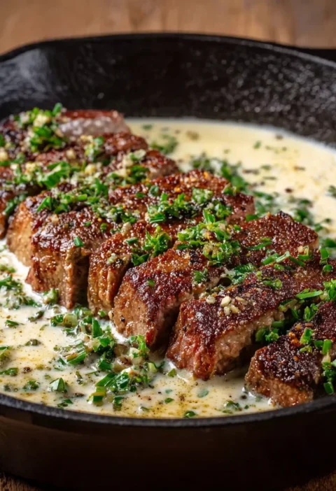 Garlic Butter Steak Parmesan Cream Sauce