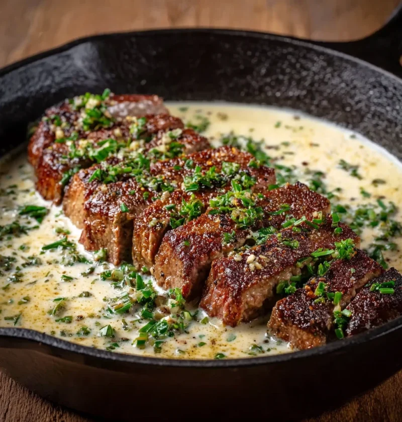 Garlic Butter Steak Parmesan Cream Sauce