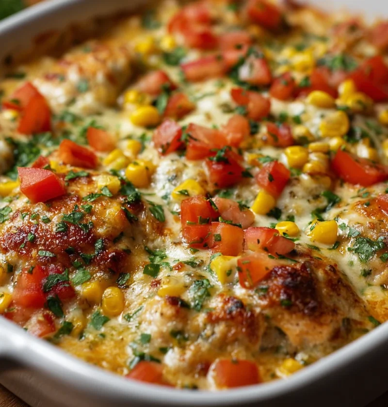 Healthy Salsa Verde Chicken Casserole