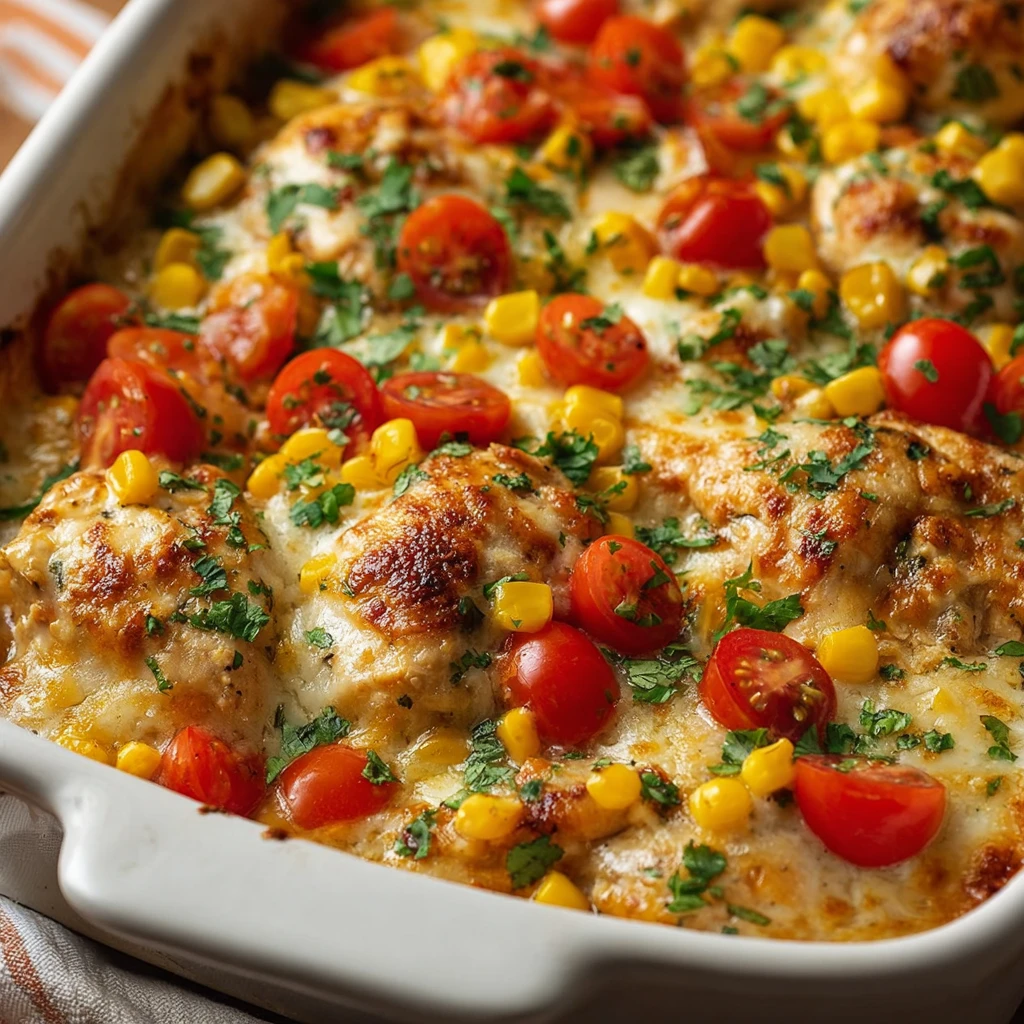 Healthy Salsa Verde Chicken Casserole