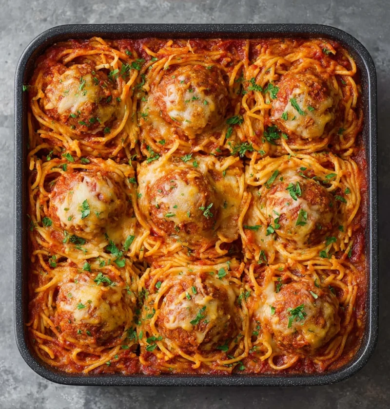 High Protein Baked Spaghetti Casserole