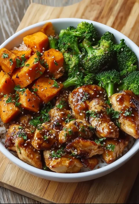 Honey Garlic Chicken Sweet Potato