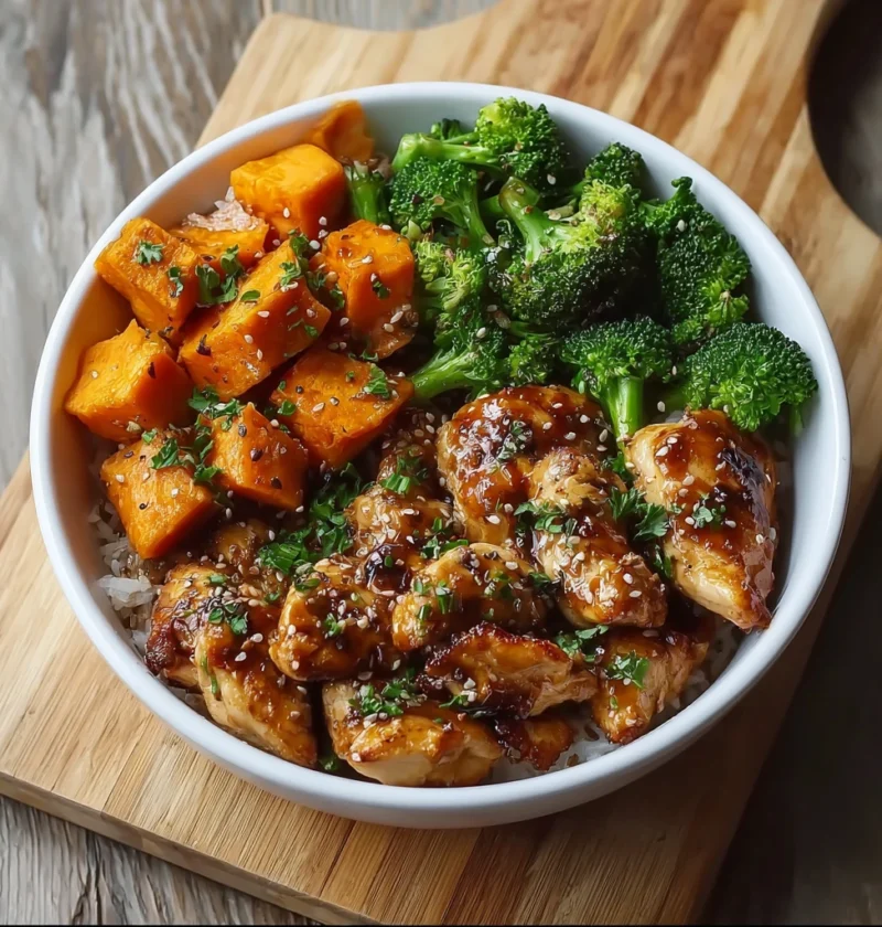 Honey Garlic Chicken Sweet Potato