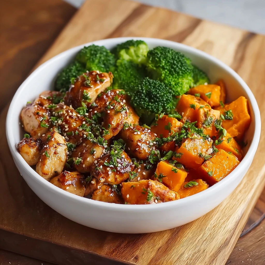 Honey Garlic Chicken Sweet Potato