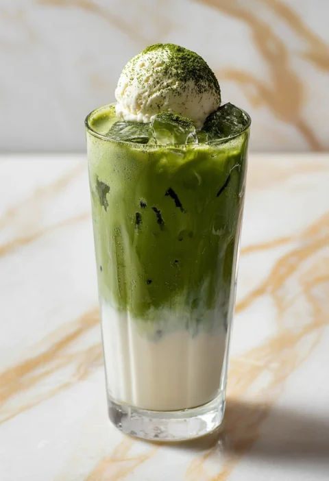 Iced Matcha Latte Vanilla Ice Cream