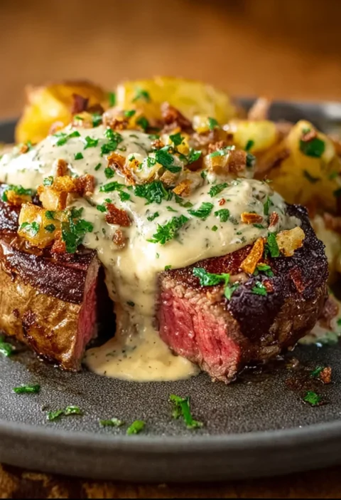 Loaded Steak Potato Ultimate Comfort Food Dinner