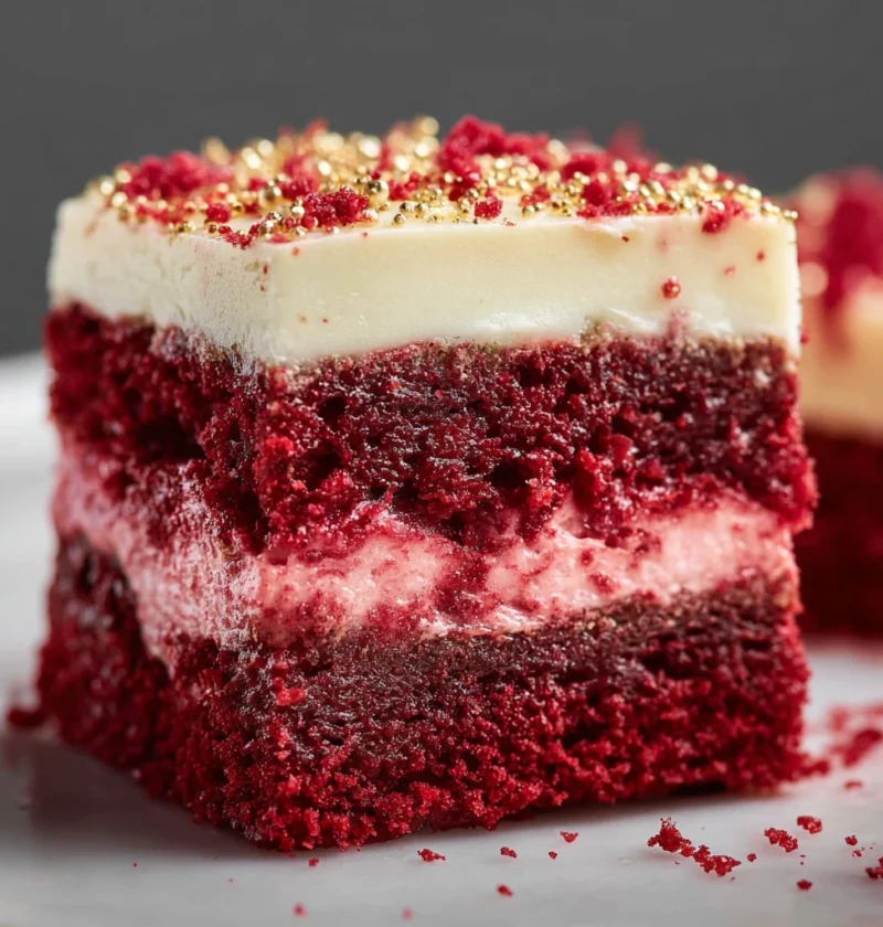 Red Velvet Cheesecake Brownies Rich Decadent Dessert