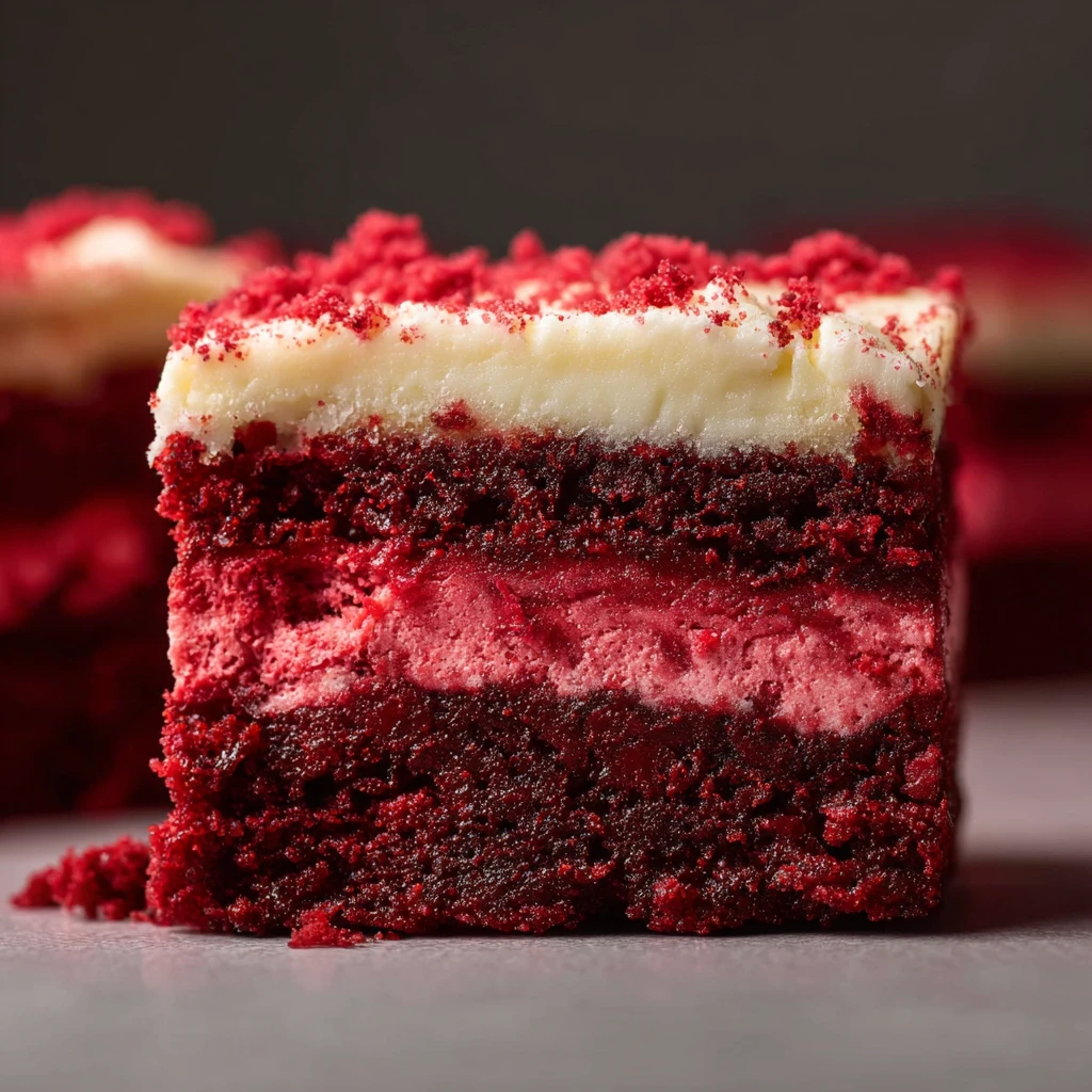 Red Velvet Cheesecake Brownies Rich Decadent Dessert