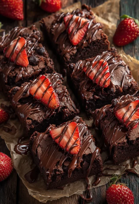 Strawberry Truffle Brownies