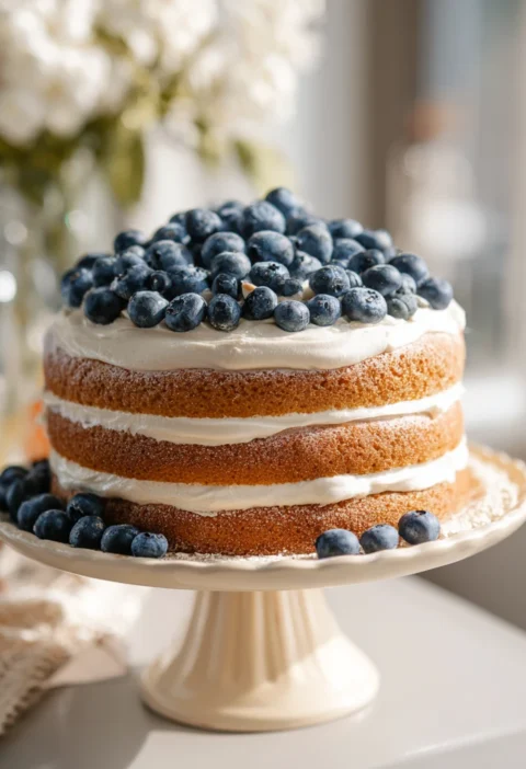 Lemon Blueberry Layer Cake Light Fluffy Delicious