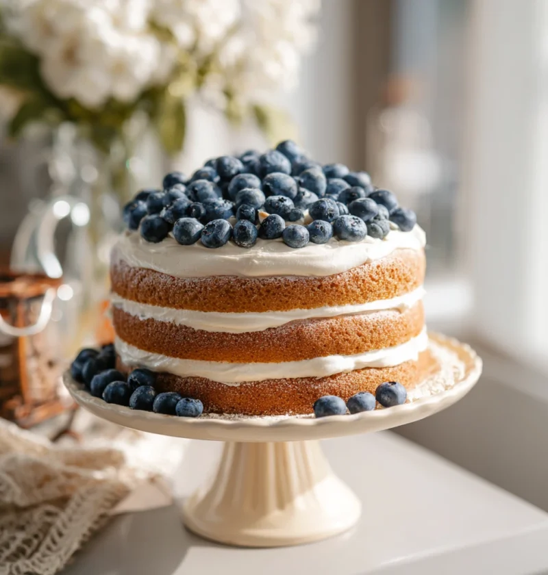 Lemon Blueberry Layer Cake Light Fluffy Delicious