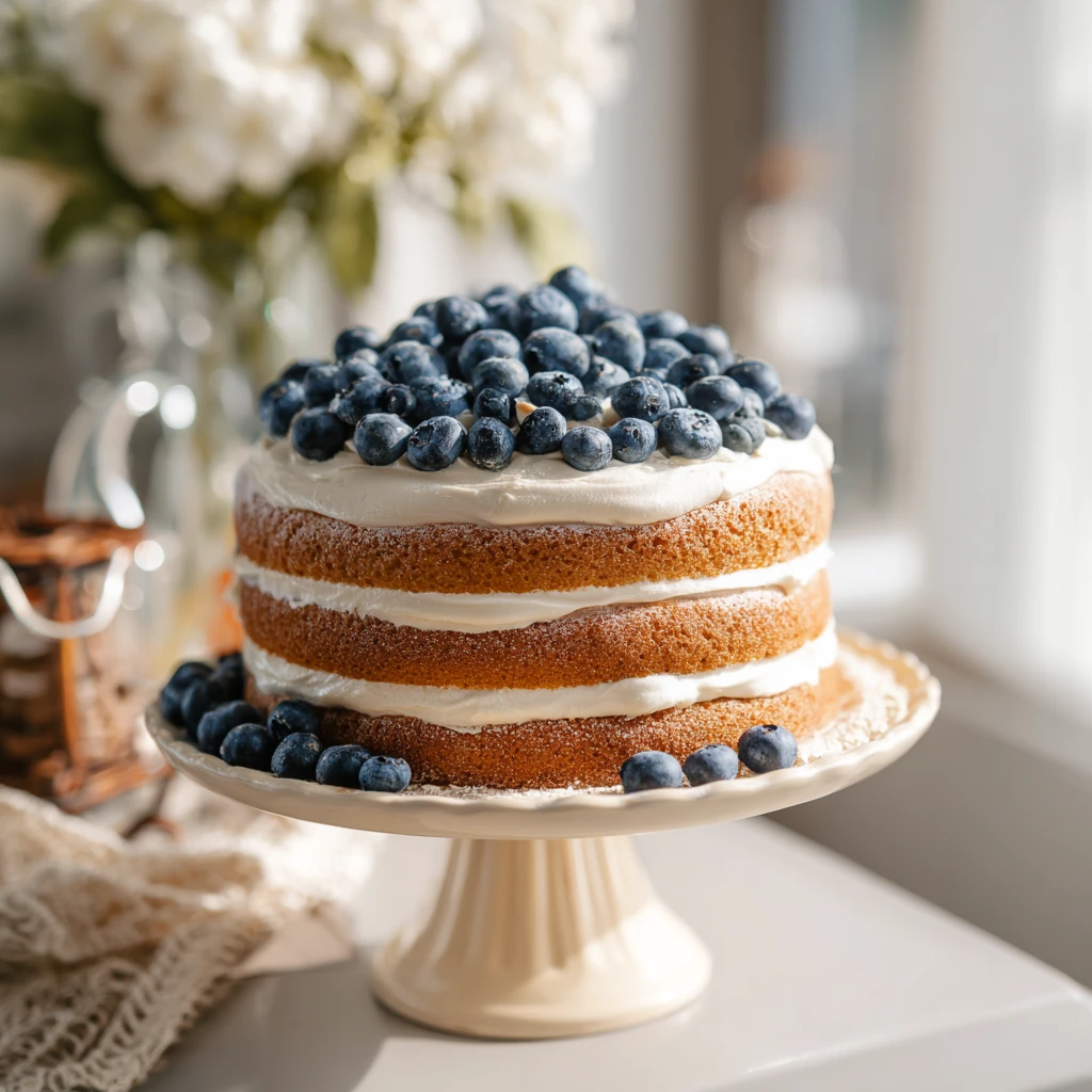 Lemon Blueberry Layer Cake – Light, Fluffy and Delicious
