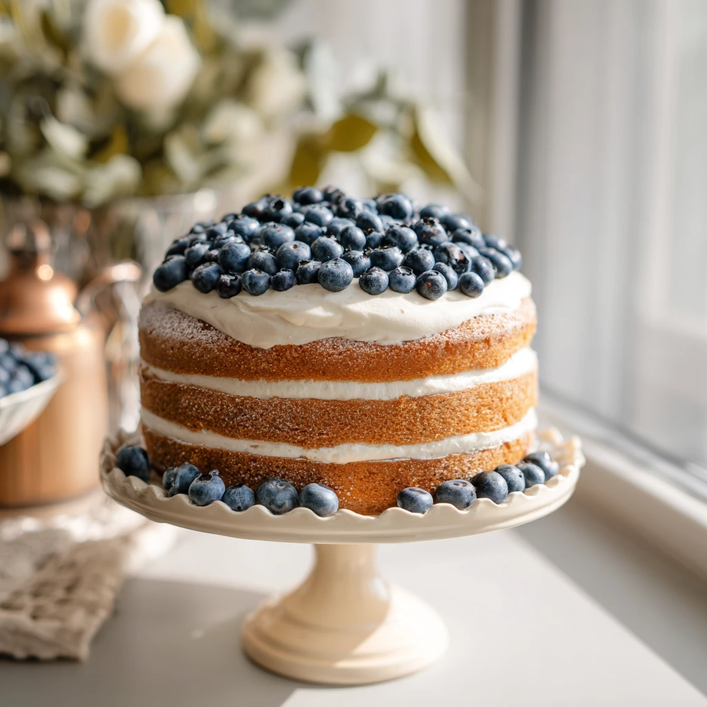 Lemon Blueberry Layer Cake Light Fluffy Delicious