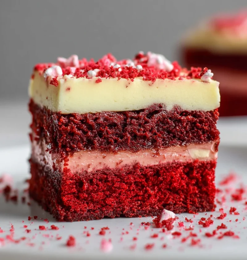 Red Velvet Cheesecake Brownies Rich Decadent Dessert