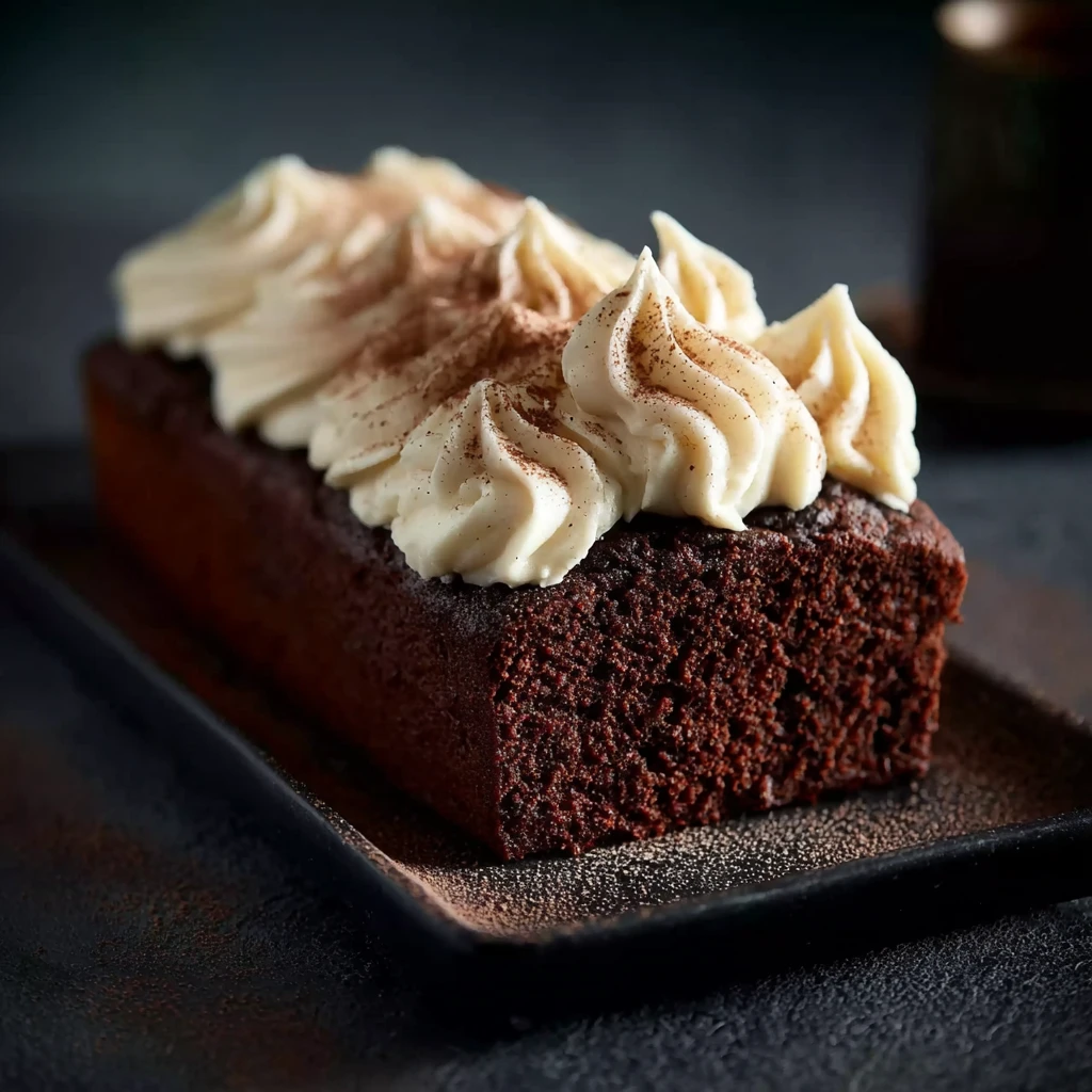 Rich Chocolate Loaf Cake with Cream Cheese Frosting