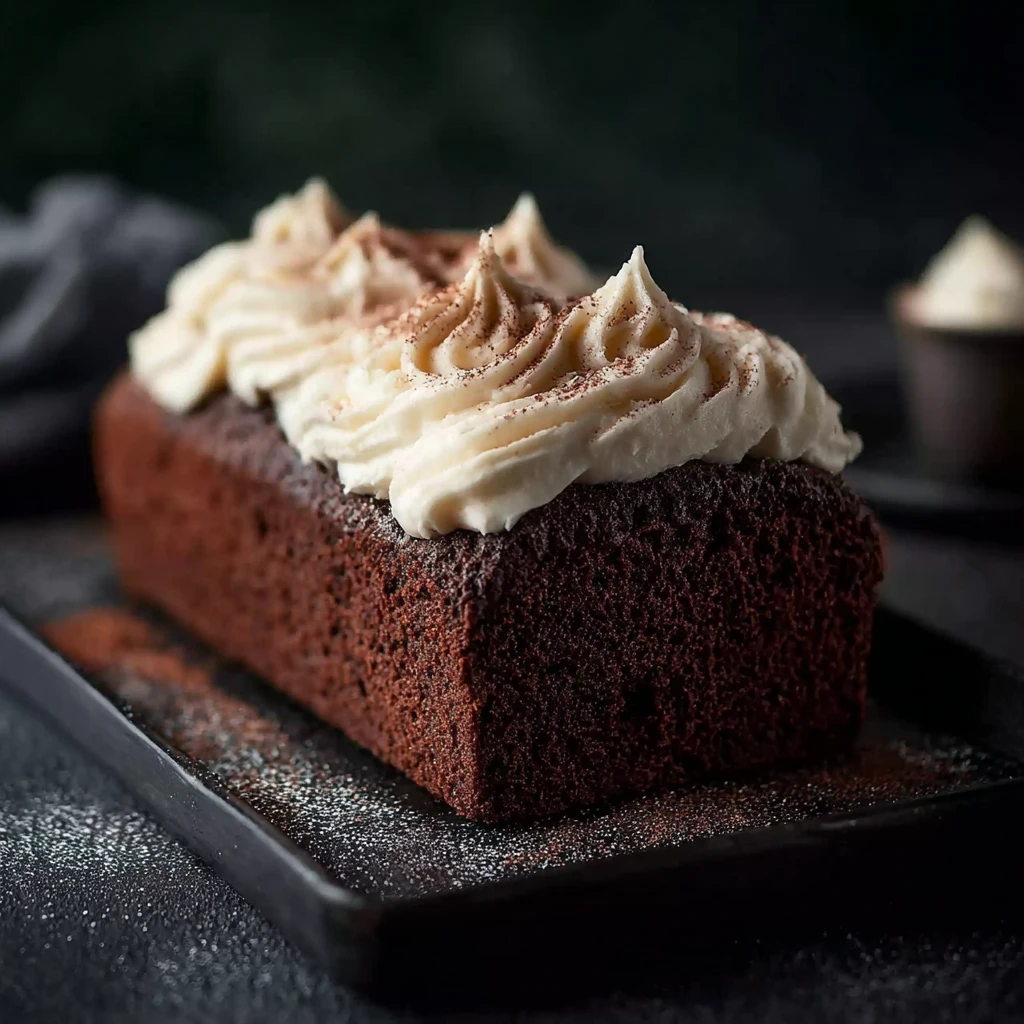Rich Chocolate Loaf Cake Cream Cheese Frosting