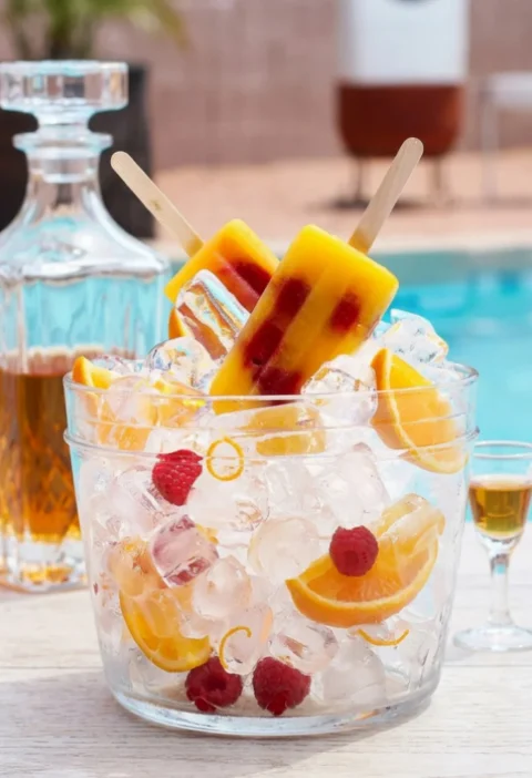 Raspberry Orange Juice Popsicles