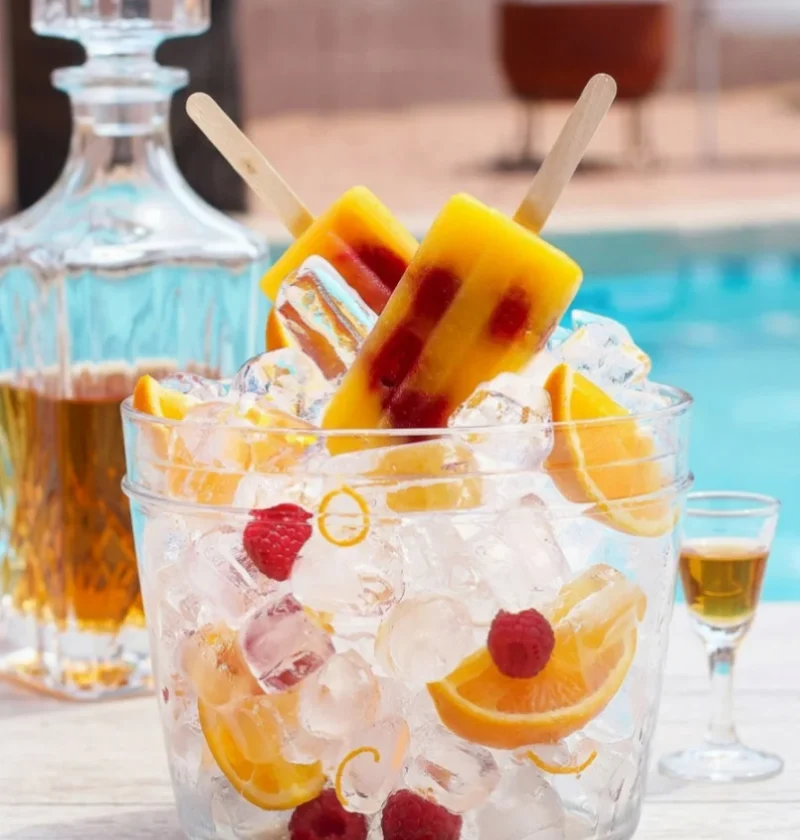 Raspberry Orange Juice Popsicles